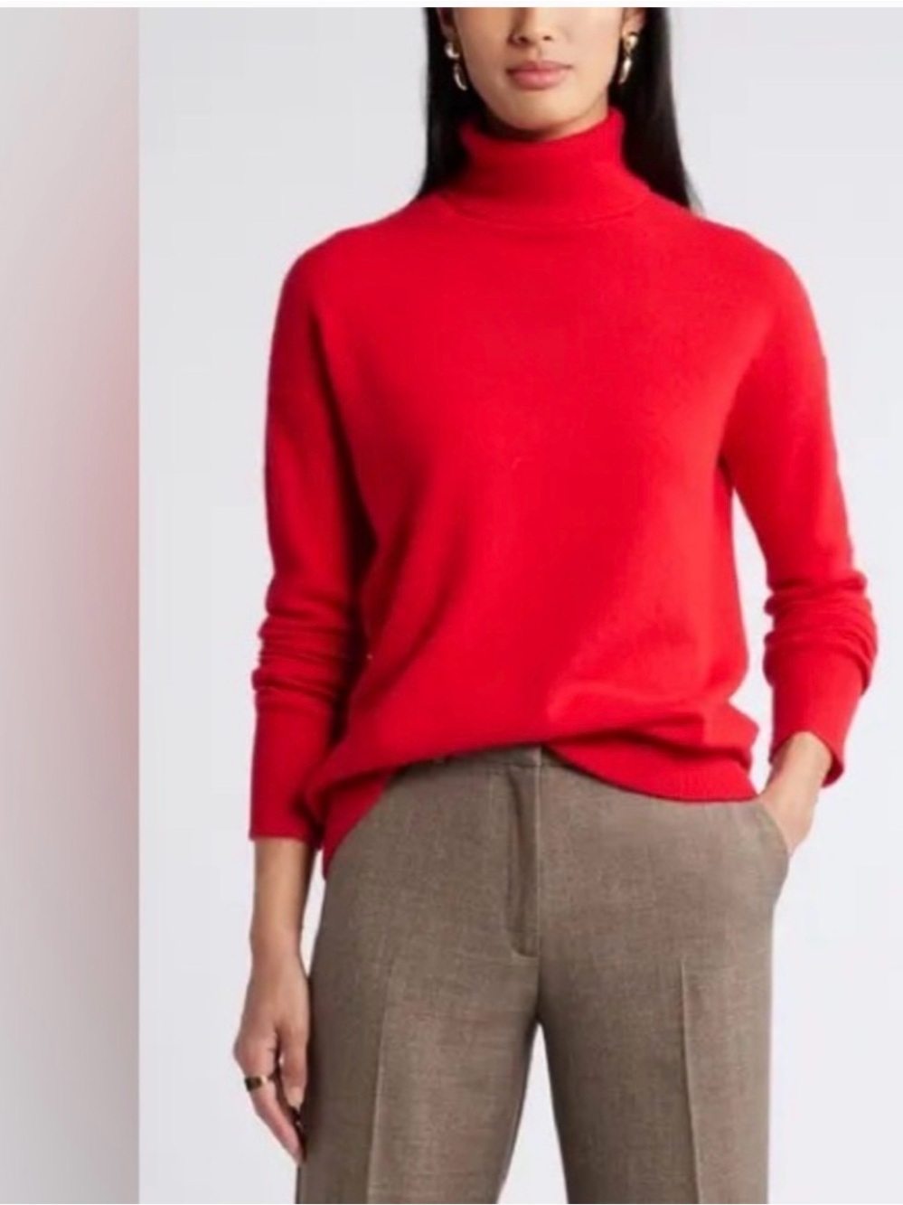 Charter Club 100% Cashmere Bright Red Turtleneck Sweater